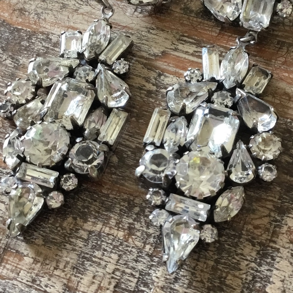 DANNIJO Crystal Rhinestone Statement Earrings NO BACKS - Picture 4 of 8